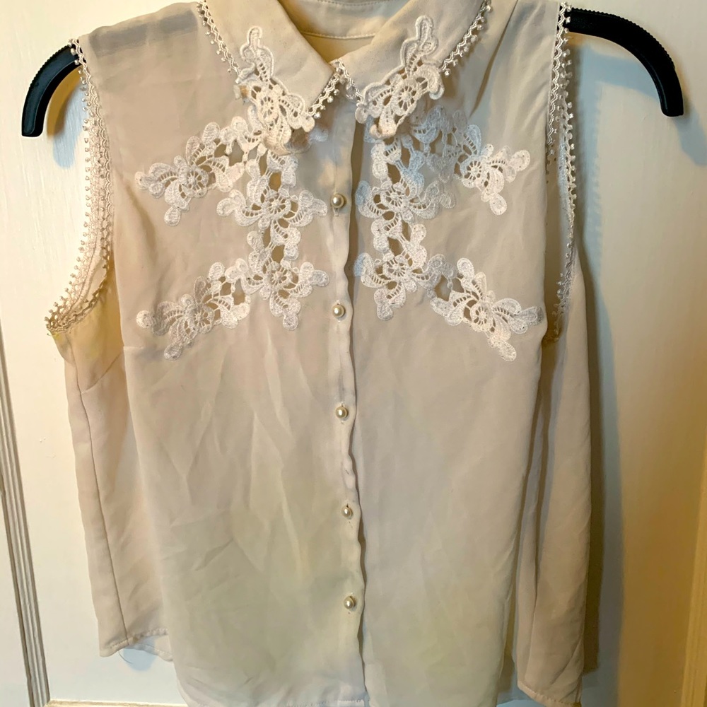 Eyelet lace blouse